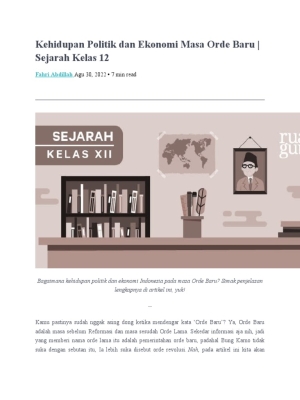 Dampak Kebijakan Politik dan Ekonomi Masa Orde Baru terhadap Indonesia