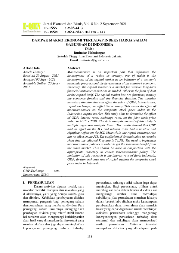 Indeks Harga Saham Gabungan berita pasar modal Indonesia