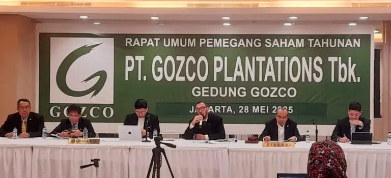 Direktur Perkebunan & Teknik PT Gozco Plantations Tbk, Andrew Michael Vincent menyampaikan apresiasi atas pencapaian tahun 2024 yang penuh tantangan