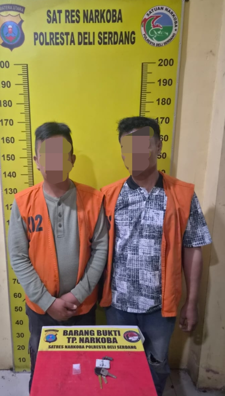 Simpan Shabu di Kantong Celana, 2 Warga Sergai Ditangkap Sat Narkoba Polresta Deli Serdang
