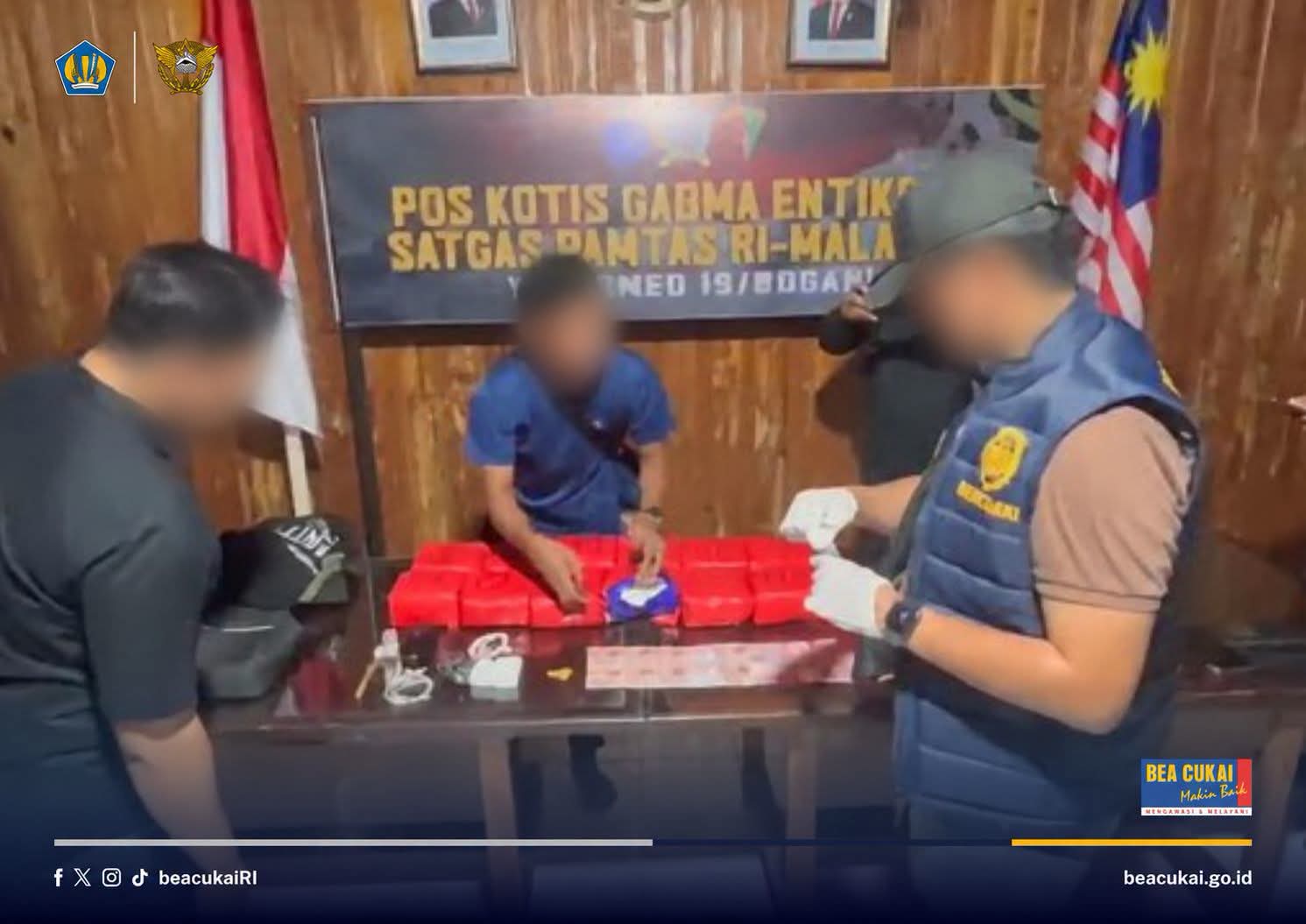 Tim Gabungan Bea Cukai Entikong, TNI, dan BIN Ringkus Kurir Sabu di Perbatasan